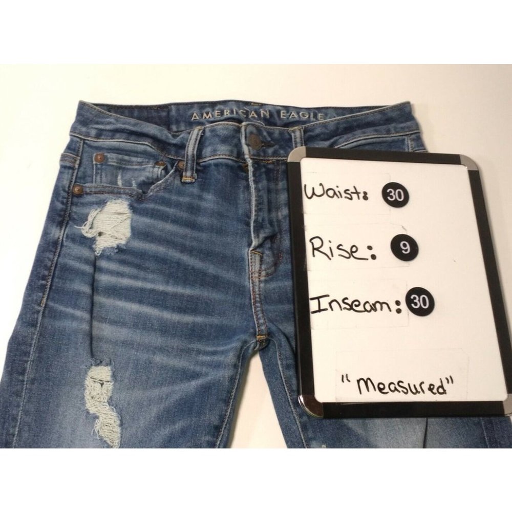 American Eagle Skinny Air flex+ Men’s Jean Size 30x30 Distressed - Picture 4 of 6